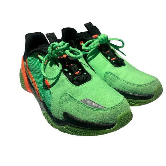 Adidas Athletic Sneakers Green Orange Unisex Style Size 6.5 - Picture 2 of 7